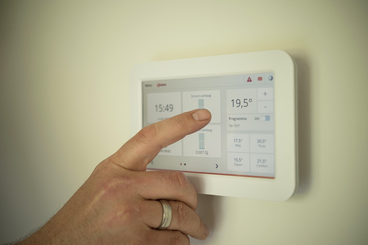 Thermostaat display met temperatuurregeling woonkamer. Thermostaat display met temperatuurregeling woonkamer.
