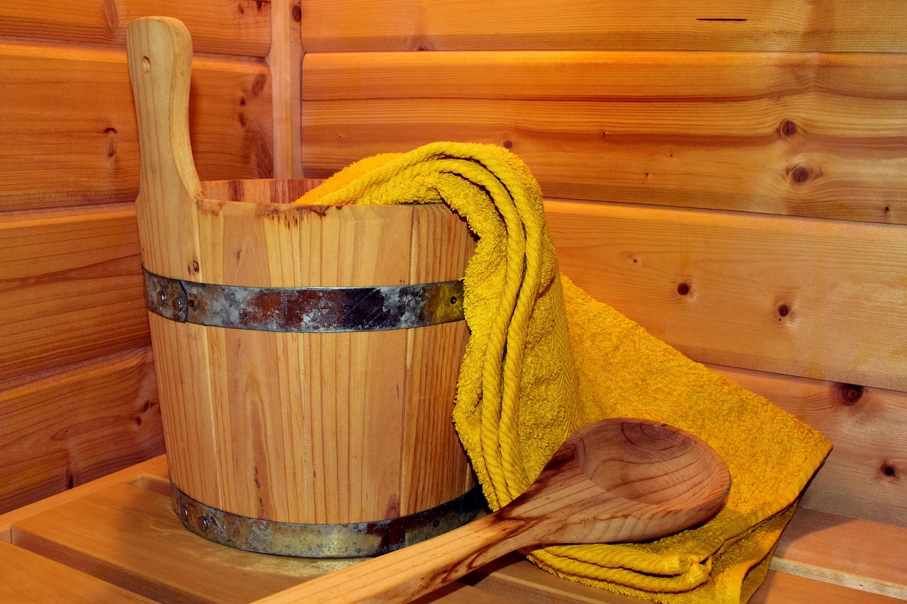 Gezonde lente detox sessie in thuis sauna. Gezonde lente detox sessie in thuis sauna.