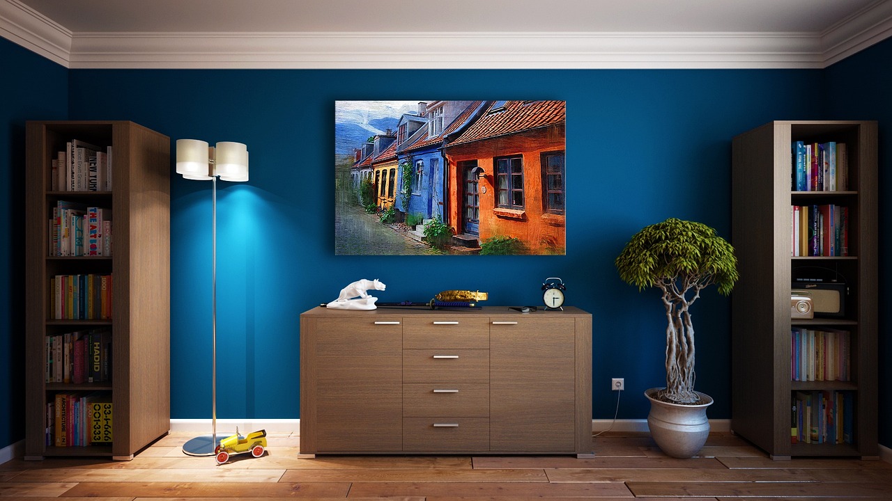 Rustieke houten meubels met warme hygge accenten.